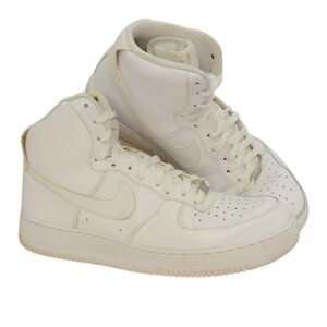 Nike Air Force 1 Mens Pre-owned High Top Triple White Sneakers - sz. 11 1/2